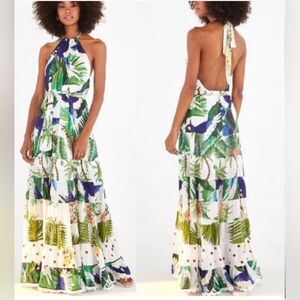 NWT Farm Rio Mixed Palm Maxi Dress - L